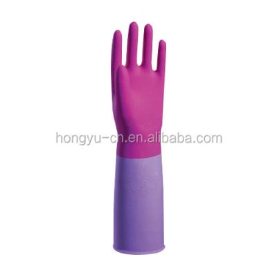 China Best Selling and Fashion Long Cuff Latex Household Antimicrobial Waterproof Gloves for sale