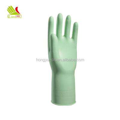 China Skin Protection Added Apple Green Aloe Latex Hand Winter Household Gloves for sale