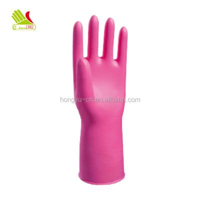 China Lightweight Competitive Price Dipped Lined Household Fancy Latex Rubber Gloves for sale