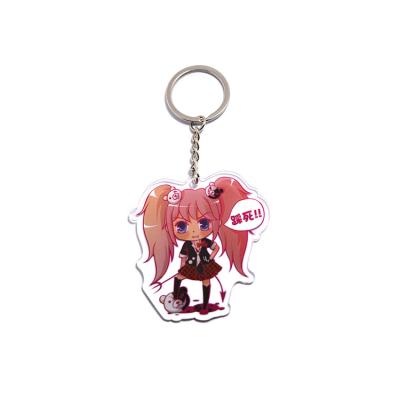 China Card Grabber Factory Custom Printed Character Acrylic Charm Charms Key Chain for sale