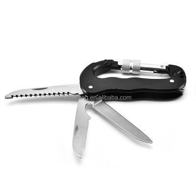 China Jiayang Outdoor Multifunctional Carabiner Tools Outdoor Folding Knife For Tactical Hunting Camping Rise for sale