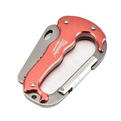 China Funcational Multi Climbing Camping Survival Gear Multi Tool Locking Carabiner With Pocket Knife for sale