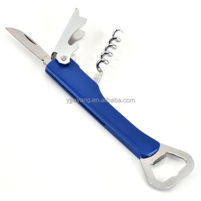 China Outdoor Equipment Increasing Camping Manufacturers Selling Creative Stainless Steel 2 in 1 Bottle Opener for Wine and Beer for sale