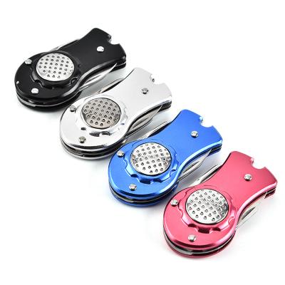 China Custom golf accessory stainless steel switchblade golf ball marker custom best selling magnetic golf divot tool for sale