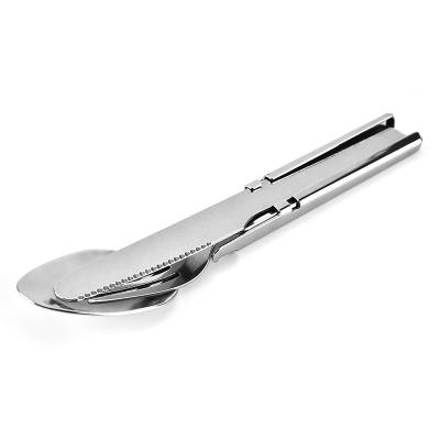 China Hot Sale Camping Knife Spoon Pocket 3-In-1 Travel Cutlery Outdoor Camping Cutlery for sale