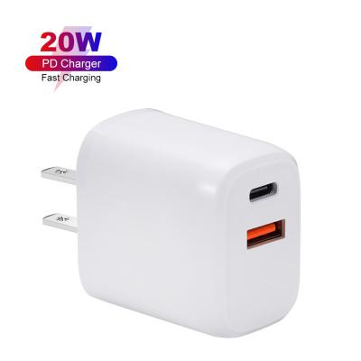 China Super Fast Charging QC 3.0 PD 20W Mobile Phone Charger USB Travel Charger PD 3.0 Type C USB C Charger for sale