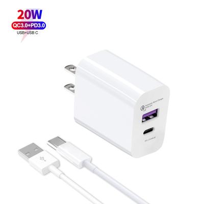 China QC3.0 QC 3.0 USB C Cell Phone Charger PD 20W USB Travel Charger Super Fast Charging Type C for sale