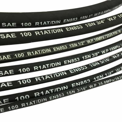 China Flexible DIN EN853 1SN Steel Wire Braided Rubber Hose for Biodegradable Hydraulic Oil for sale