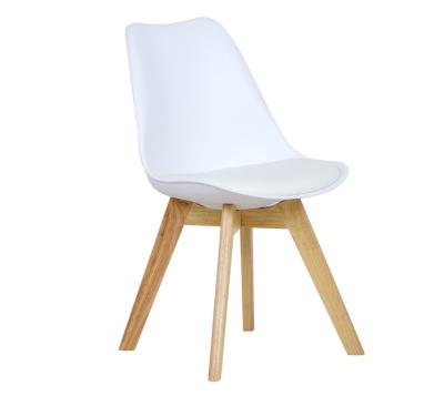 China Cooling Side Chair With Wooden Legs For Living Kitchen Dining Room With Plastic Cushion Chairs for sale