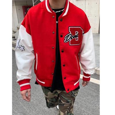 China Y2K casual loose jacket couples of the new coat 2021 embroidery viable men's letter jacket embroidery stitching men's baseball uniforms for sale