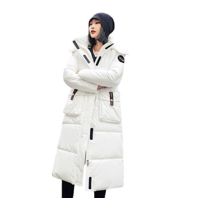 China Waterproof 2021 new winter down jacket smart women's white clothing tide long thickened white duck down jacket for sale