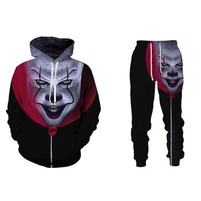 China 2021 autumn and winter 3D hip-hop grimace head men's hooded sportswear hooded sportswear long sleeve suit for sale