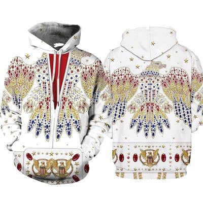 China Viable 3D printing pullover hoodie S-6XL 1950s diamond eagle hoodie rock star stage performance uniforms retro and hoodie sweatshirt for sale