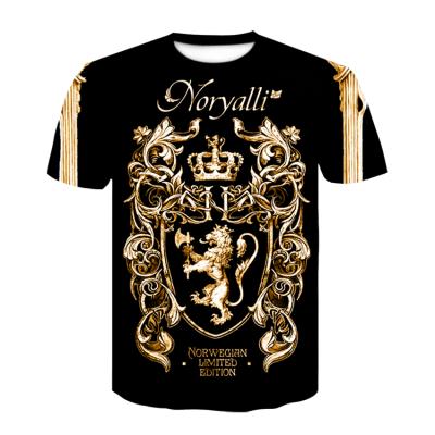 China 2019 Summer Style Novelty 3D Viable Gold Chain Print Shorts Sleeve Luxury Royal Mens Clothing Hip Hop Tops T-shirt for sale