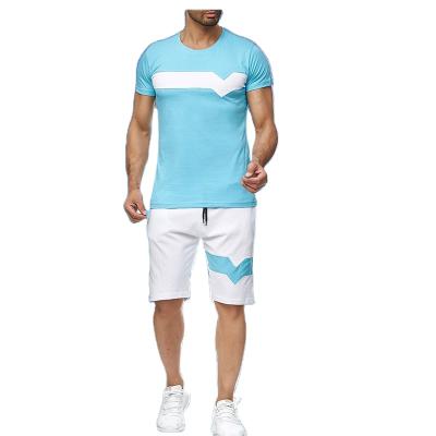 China Wholesale Breathable Loose Half Length Men's Short Sleeve Fitness Shorts, Cotton T-shirt Shorts With Custom Logo Design for sale