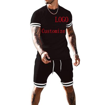 China 2021 Men's Summer QUICK DRY Shorts O-Neck Sportswear Mesh Suit Brand Running Fitness Training Suit for sale