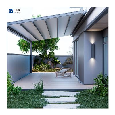 China Low Price Viable Wholesale Outdoor Motorized Aluminum Pergola Sunshade Aluminum Pergola With Sliding Glass for sale