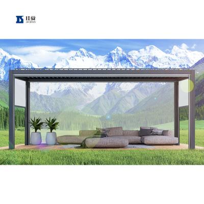 China High Standard Easily Assembled Outdoor Motorized Aluminum Pergola Sunshade Garden Louvered Pergola for sale