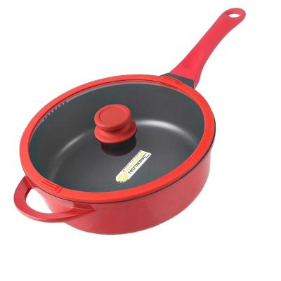 China Contemporary Home Kitchen Cooking Supplies Heat Conduction Kitchen Cookware 28L Nonstick Frying Pan for sale