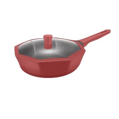 China Sustainable Star Anise Nonstick High Temperature Nonstick Kitchen Wok Pan Red Silica Gel Shovel for sale