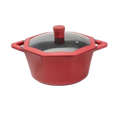 China Best Selling Sustainable Star Anise Series 24cm Soup Pot Kitchen Cooking Soup Stock Pot With Glass Lid for sale