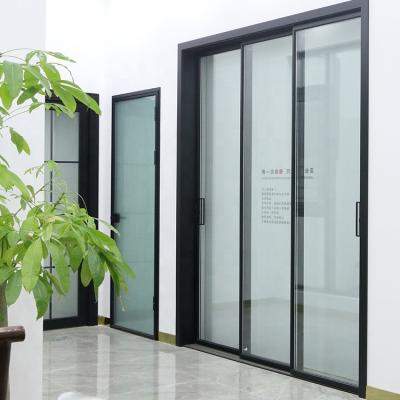 China Sliding Screen Manufacturers Aluminum Alloy Doors Advanced Custom Office Floor To Ceiling Door Three Glass Screens In One Swing Door for sale