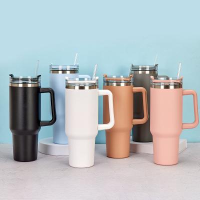 China Car Cool Portable Design 40oz 304 Stainless Steel Insulated Outdoor Tumbler Viable With Lid And Handle Straw Mug Cup for sale