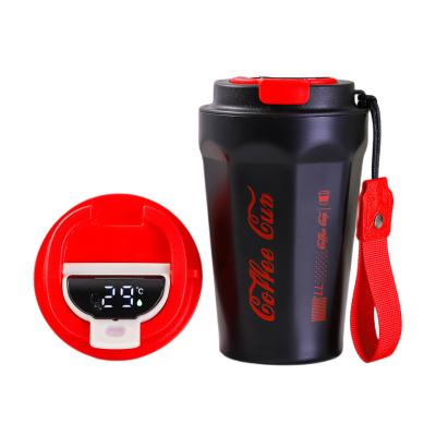 China PORTABLE Travel Reusable Smart Cup Thermos Display Water Bottle Stainless Steel Double-Layer Stainless Steel Coffee Mug for sale