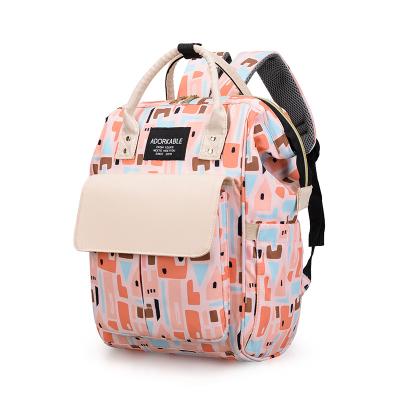 China New Print Large Anti-theft Designer Large Capacity Waterproof Travel Backpack Diaper Mummy Mummy Bag for sale