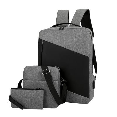 China With USB New Style Business Leisure School Backpack 3 PCs Set Inch Laptop Travel Sets With USB Charging for sale