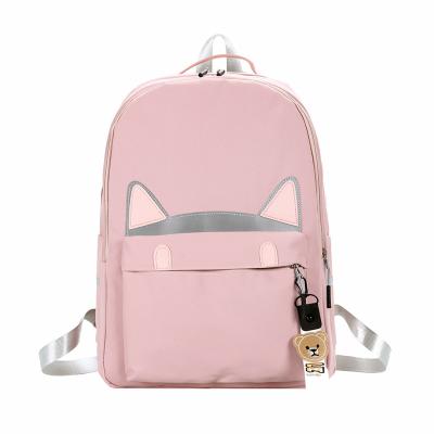 China Korea Version Waterproof Nylon Cat Teenagers Girls Schools Bag Cute Casual Travel Backpack For College for sale