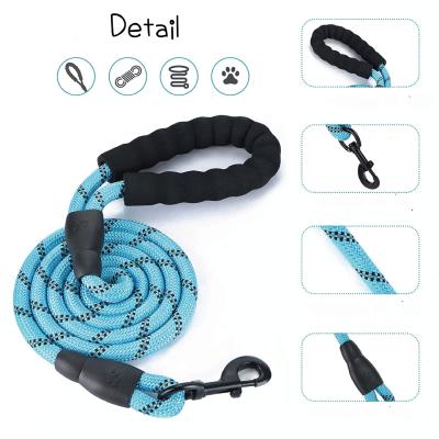 China Durable Reflective Nylon Braided Nylon Braided Leash Rope Heavy Duty Dog Climbing Custom Leash For Outdoor Pet for sale