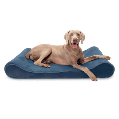 China Wholesale Waterproof Luxury Rectangular Cushion Dog Bed Large Orthopedic Memory Foam Cat Pet Dog Sofa Bed for sale