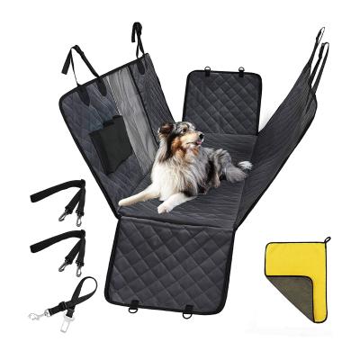 China Hot Sale 100% Breathable Amazon Waterproof Dog Seat Cover Pet Car Hammock 600D Oxford Non-Slip Heavy Duty Car Seat Covers For Pets for sale