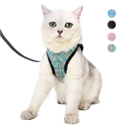 China 2021 New Adjustable Soft Comfortable Outdoor Vest Vest 2021 New Padded Handle Nylon Cat Harness Rope for sale