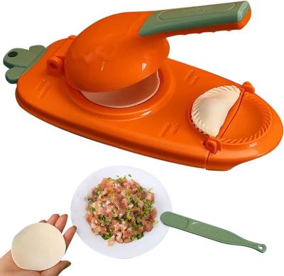 China Who respects the environment. Plastic Artifact Diy Accessory Multifunctional Kitchen Nonstick Instrument Skin 2 In 1 Manual Dumpling Maker With Multiple Mold Small Household for sale