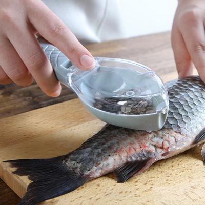 China Viable Fish Peel Brush Fishing Scale Scraper Graters Quick Remove Fish Knife Cleaning Peeler Scale Scraper Package With Box for sale