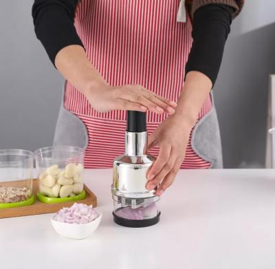 China Viable Manual Chopper Multifunction Hand Press Food Chopper Garlic Onion Nut Crusher Fruit Vegetable Mincer Kitchen Accessories for sale