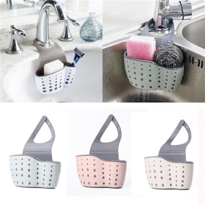 China Portable Kitchen Sink Drain Rack Sponge Soap Debris Holder Storage Basket Shelf Plastic Hanging Sink Shelf Organizer Faucet Rack for sale