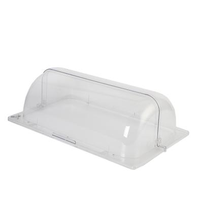 China Durable High Quality Plastic Rectangle Kitchen PC Half-Turn Clear Food Thicker Cover for sale