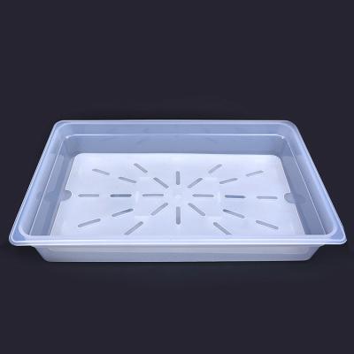 China Food Storage Containers NSF Approved Food Grade All Size PP Food Pan Drain Shelf for sale