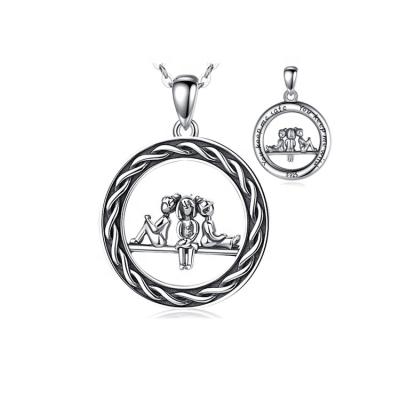 China FASHIONABLE Sister Pendant Necklace from 925 Sterling Silver Female Friendship Jewelry for sale