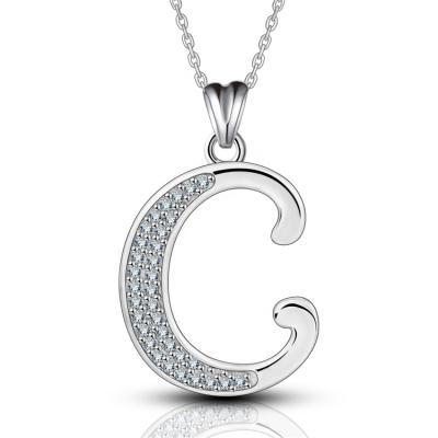 China Environmental Friendly Letter Jewelry Women Custom 925 Sterling Silver Alphabet Initials Letter Pendant Necklace for sale