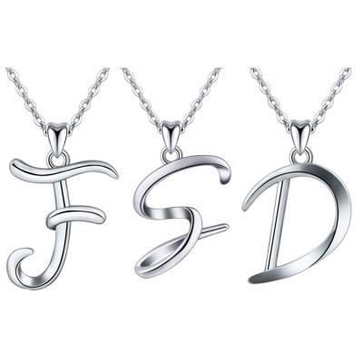 China FASHIONABLE Custom 925 Sterling Silver Initial Classic Name Alphabet Letter f Pendant Necklace for sale