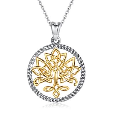 China FASHIONABLE Necklace Merryshine 925 Sterling Silver Celtic Irish Knot Gold Family Tree Pendant of Life for sale