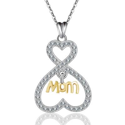 China TRENDY Custom Gold Plated Jewelry Necklace Sterling Silver Zircon Necklace Tasty Heart Necklace for Mom for sale