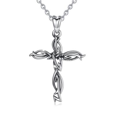 China Popular FASHIONABLE Jesus Cross Pendant Necklace 925 Sterling Silver Cross Pendant CZ for sale