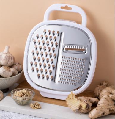 China Viable Hot Selling Multifunctional Stainless Steel 3 In 1 Large Hole Manual Kitchen Grater Vegetable Grater for sale