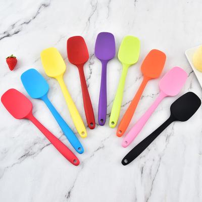 China Heat Resistant Hot Viable Universal Integrate Handle Silicone Spoon Scraper Spatula Ice Cream Cake Kitchen Tool Utensil for sale