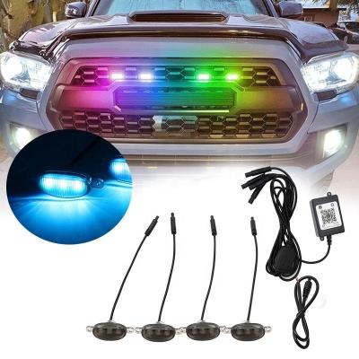 China Offroad Pickup frontier Chevy Colorado Ford F150 etc. Offroad Pickup frontier Chevy Colorado Ford F150 etc. RGB Car Led Strobe Warning front hood Bumper Grille Flashing Light bar APP control Beacon bulb 12V Daytime Running Traffic light for sale